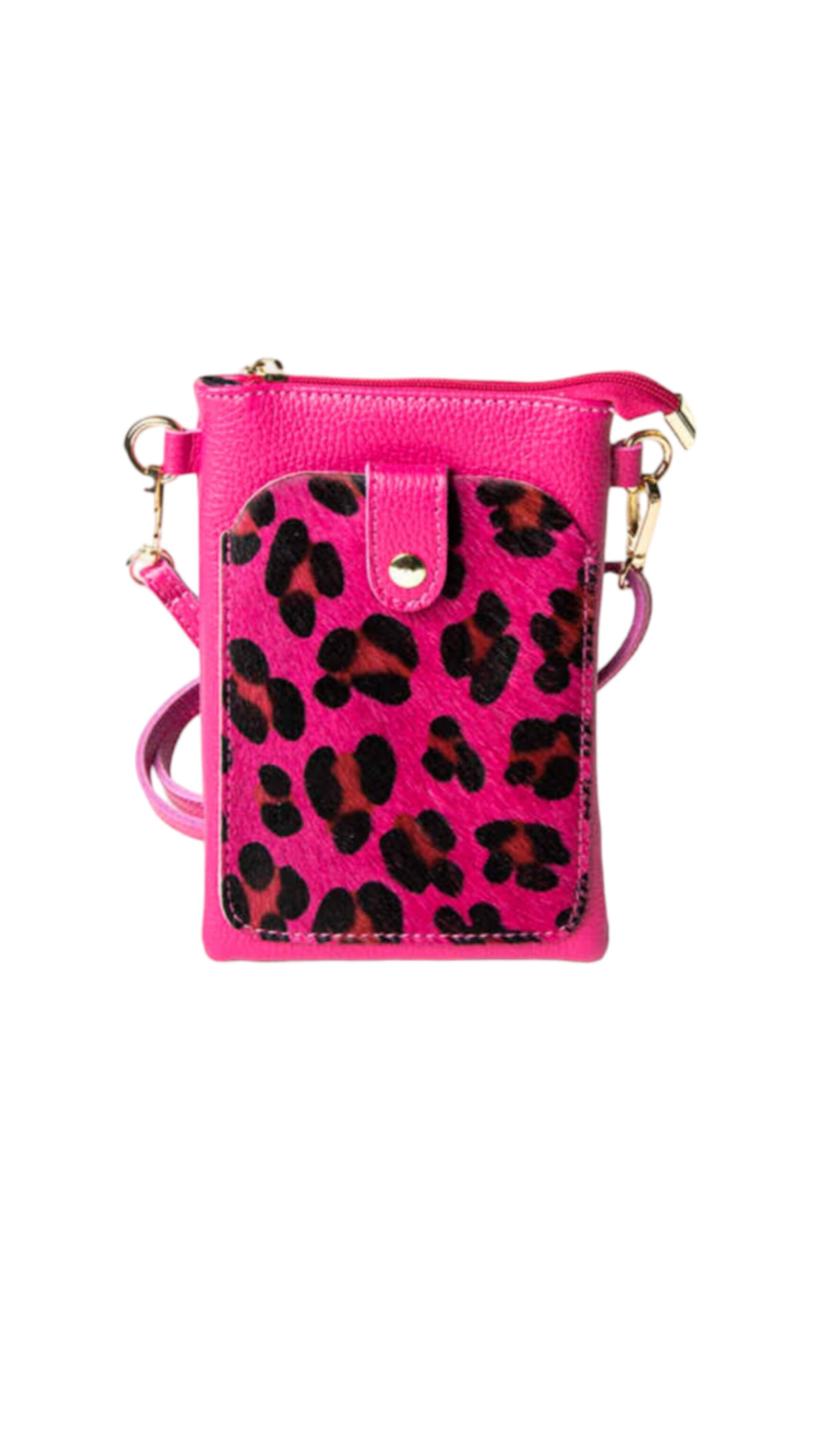 Leather cellphone bag- pink